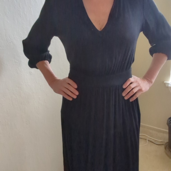 CURATOR Black Rayon Crepe Dress - Picture 6 of 10